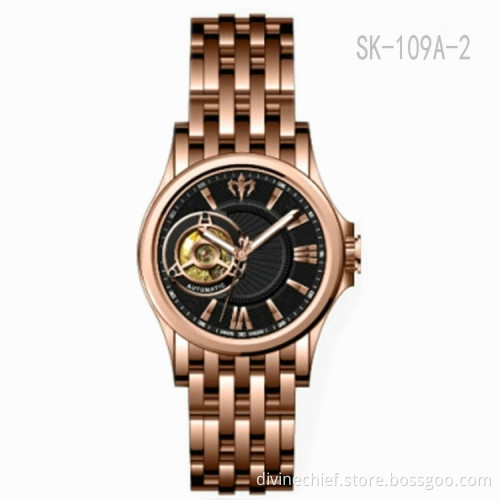 316L Stainless Steel Men Watch Automatic Skeleton Movement Watch